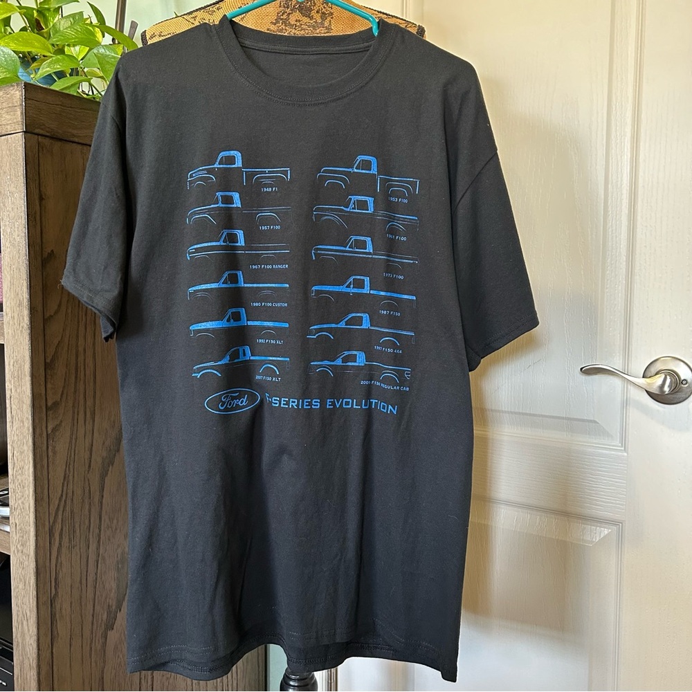 Ford F-Series Evolution Shirt Blue on Black Large 1948-2009